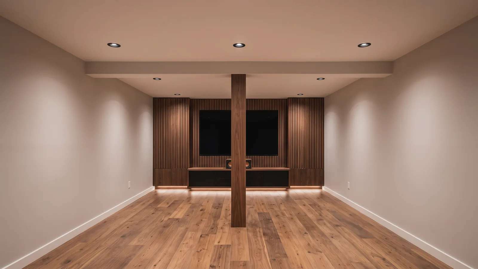 Finished lower-level suite after basement conversion