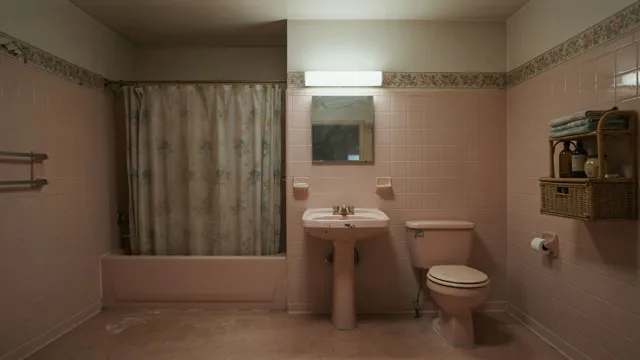 Dated primary bathroom with old tile and fixtures, before renovation