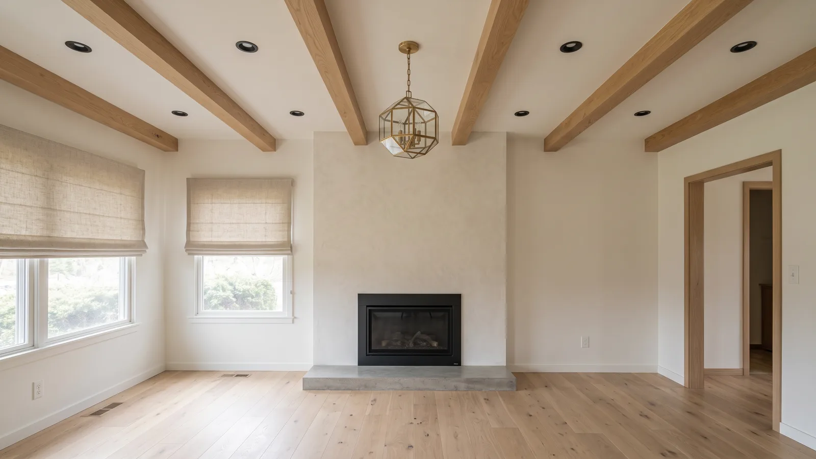Open living room after wall removal and renovation